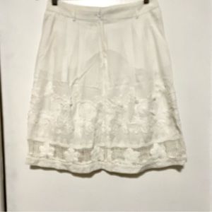 MARC AUREL(Germany) Lace Cotton White Mini Women’s Skirt Size Small (EU 36)